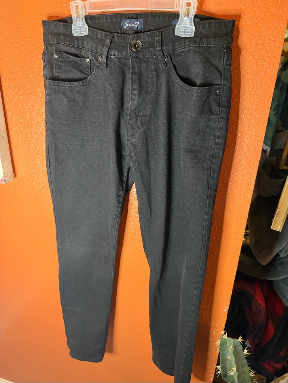 Seven7 Men's Skinny Black Jeans - Slim Fit
